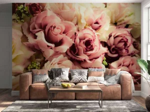 Hot Gekleurde rozen boeket fotobehang Bloemen
