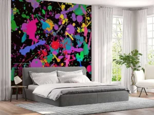 Clearance Gekleurde splash graffiti fotobehang Tienerkamer | Kunst & Design