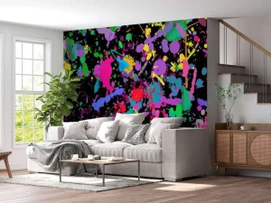 Clearance Gekleurde splash graffiti fotobehang Tienerkamer | Kunst & Design