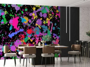 Clearance Gekleurde splash graffiti fotobehang Tienerkamer | Kunst & Design
