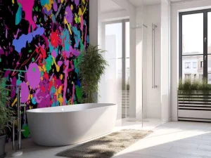 Clearance Gekleurde splash graffiti fotobehang Tienerkamer | Kunst & Design