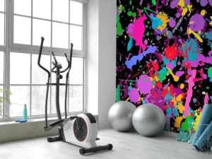 Clearance Gekleurde splash graffiti fotobehang Tienerkamer | Kunst & Design
