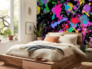 Clearance Gekleurde splash graffiti fotobehang Tienerkamer | Kunst & Design