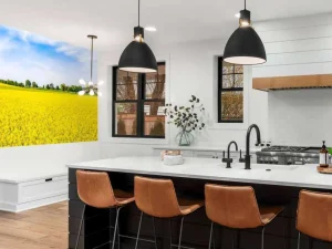 Outlet Gele koolzaadvelden fotobehang Bloemen