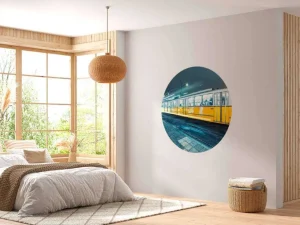 Outlet Gele tram in Boedapest fotobehang Transport