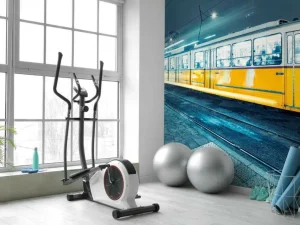 Outlet Gele tram in Boedapest fotobehang Transport