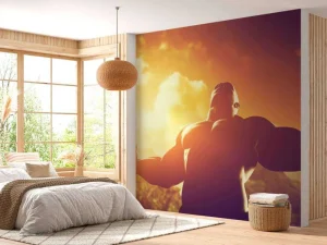 Clearance Gespierde man bij zonsondergang fotobehang Kinderkamer | Sport