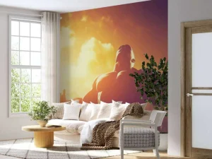 Clearance Gespierde man bij zonsondergang fotobehang Kinderkamer | Sport