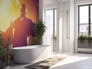 Clearance Gespierde man bij zonsondergang fotobehang Kinderkamer | Sport