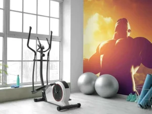 Clearance Gespierde man bij zonsondergang fotobehang Kinderkamer | Sport