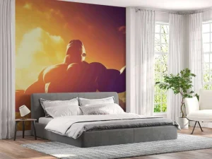 Clearance Gespierde man bij zonsondergang fotobehang Kinderkamer | Sport