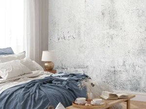 Best Gestucte witte muur fotobehang Gang | Oppervlakten