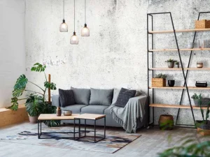 Best Gestucte witte muur fotobehang Gang | Oppervlakten