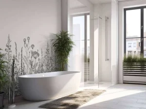 Hot Getekende hoge grassen fotobehang Woonkamer | Bloemen