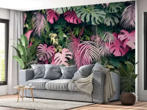 Clearance Gevarieerde en kleurrijke bladeren fotobehang Tienerkamer | Bloemen