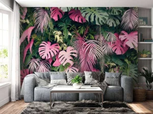 Clearance Gevarieerde en kleurrijke bladeren fotobehang Tienerkamer | Bloemen