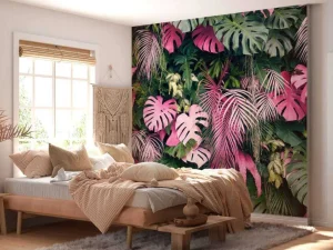 Clearance Gevarieerde en kleurrijke bladeren fotobehang Tienerkamer | Bloemen