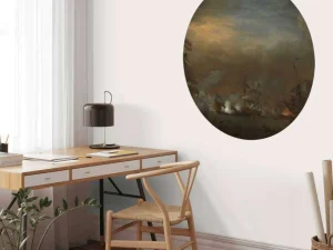 Clearance Gevecht tijdens de zeeslag bij Kijkduin fotobehang Transport | Kunst & Design