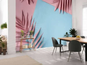 Hot Geverfde palmbladeren fotobehang Tienerkamer | Bloemen