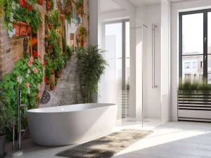 New Gezellig straatje met bloemen in Italië fotobehang Bloemen | Architectuur