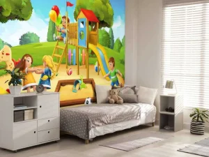 Discount Gezellige speeltuin fotobehang Kinderkamer