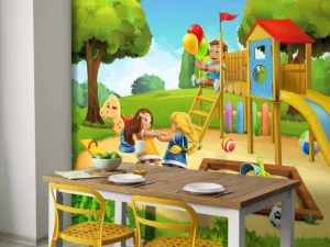 Discount Gezellige speeltuin fotobehang Kinderkamer