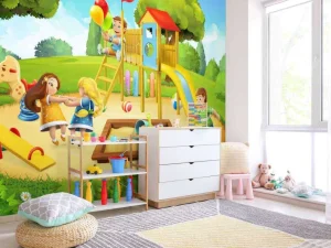 Discount Gezellige speeltuin fotobehang Kinderkamer