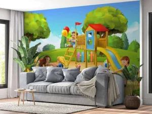 Discount Gezellige speeltuin fotobehang Kinderkamer