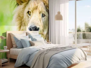 Online Gezicht van een Mooie Leeuw fotobehang Dieren