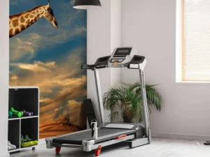 Hot Giraffe in Zuid-Afrika lopend op zand fotobehang Dieren
