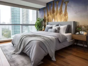 Outlet Giraffen bij zonsondergang fotobehang Dieren | 3d