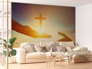 Clearance Gods helpende hand fotobehang Slaapkamer | Kunst & Design