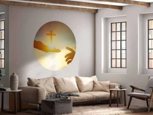 Clearance Gods helpende hand fotobehang Slaapkamer | Kunst & Design