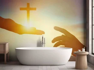 Clearance Gods helpende hand fotobehang Slaapkamer | Kunst & Design