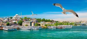 Fashion Golden Horn Bay in Istanbul fotobehang Architectuur