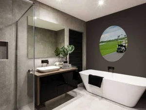 Clearance Golfbaan met een golfwagen fotobehang Sport