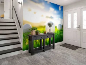New Golfballen met houder op kunstgras fotobehang Kinderkamer | Sport