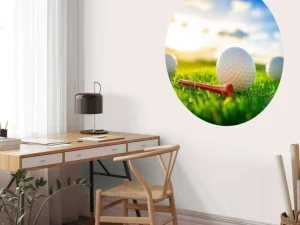 New Golfballen met houder op kunstgras fotobehang Kinderkamer | Sport