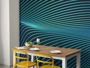 Best Golvend neon ontwerp fotobehang Tienerkamer | Computerkamer