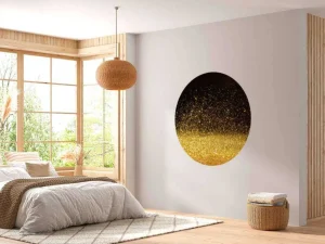Discount Gouden glitters met een zwarte achtergrond fotobehang Tienerkamer | Oppervlakten