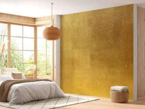 Clearance Gouden muur met structuur fotobehang Gang