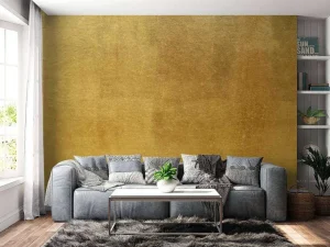 Clearance Gouden muur met structuur fotobehang Gang