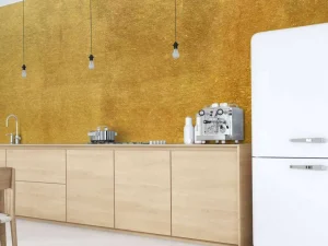 Clearance Gouden muur met structuur fotobehang Gang