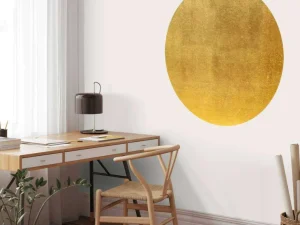 Clearance Gouden muur met structuur fotobehang Gang