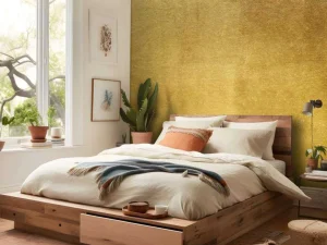 Clearance Gouden muur met structuur fotobehang Gang