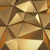Online Gouden veelhoekig geometrisch oppervlak fotobehang 3d
