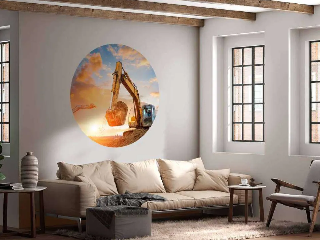 graafmachines_bij_zonsond_6.webp Fashion Graafmachines bij zonsondergang fotobehang Tienerkamer | Kinderkamer