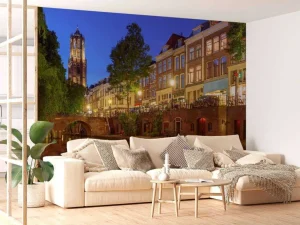 Best Grachtenpanden in Utrecht fotobehang Architectuur