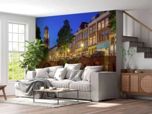 Best Grachtenpanden in Utrecht fotobehang Architectuur