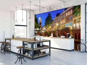 Best Grachtenpanden in Utrecht fotobehang Architectuur